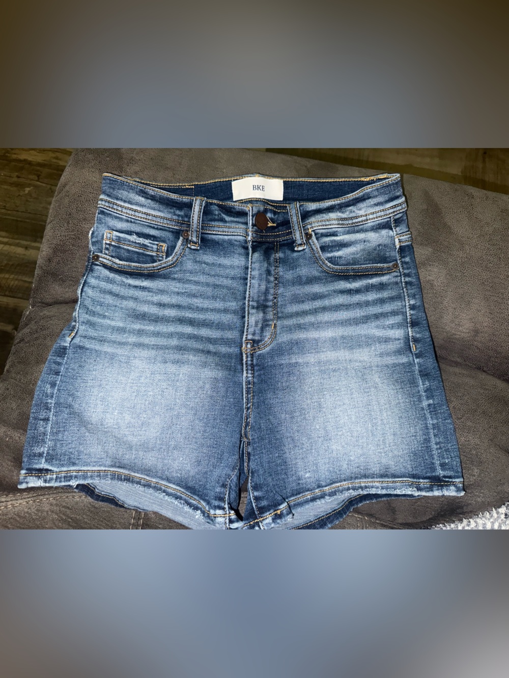 BKE Women's Faded Blue Denim Shorts